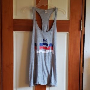 Under Armour USA heat gear racerback tank sz lg